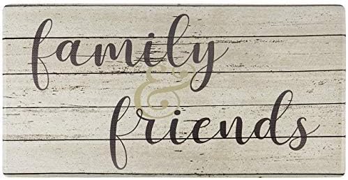 J&V TEXTILES Anti Fatigue Kitchen Mat for Floor, Embossed Themed Cushioned Kitchen Runner Rug Mat, Non Slip, Easy Wipe Clean, 1/2 Inch Thick (20x39 inches, Family & Friends)