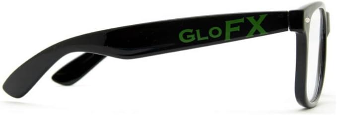 GloFX Ultimate Diffraction Glasses - Black - 3D Prism Effect EDM Rainbow,Black,