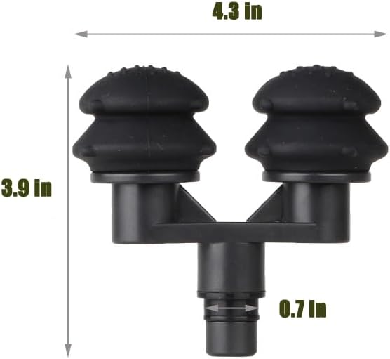 YUYTE Massage Gun Heads,Massager Replacement Head, 0.7in Outer Diameter Silicone Odourless Muscle Relaxation Massage Attachment Head Black