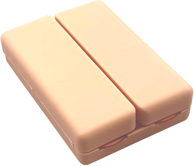 EZY DOSE Bi-Foldable Magnetic Pill Case, Medicine Planner, Vitamin Organizer Box, Snap-Shut for Security, Durable and Easy to Use, 7 Individual Compartments with Various Sizes, Travel-Friendly, Peach
