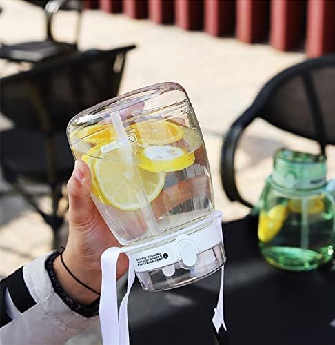 Clear Water Bottles with Straw 45oz Large Water Jug for Schools/Adults Aesthetic Girls Water Bottles for Gym/Sport/Motivational White Reusable Water Bottle