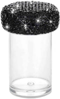 Bling Diamond Portable Waterproof Pill Case Medicine Dispenser Bottle Storage for Outdoor Camping Travel (Black)
