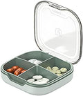 Pill Organizer for Purse, Square Pill Case Pill Box Travel with 4 Compartment, 4 Colors Portable Cute Daily Pill Box Pill Holder Small, Pill Container for Purse, Pill Case Small, Vitamin Organizer