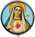 Virgin Mary Pill Box,Candy Box Christian Religious Faith Spiritual Catholic Religion Jewellery Glass Photo Jewelry