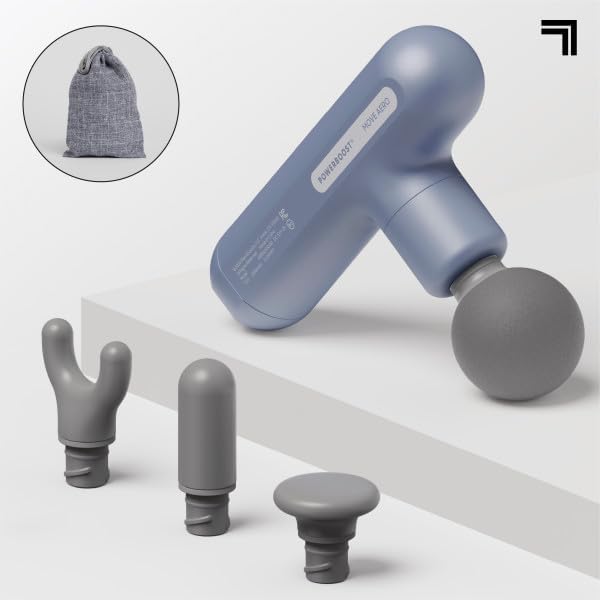 Sharper Image Powerboost Move Aero [New 2026 Version] Mini Deep Tissue Percussion Massage Gun| Muscle Recovery & Pain Relief Massage Tool| Full Body Back & Shoulder Massager| Gift for Men Women