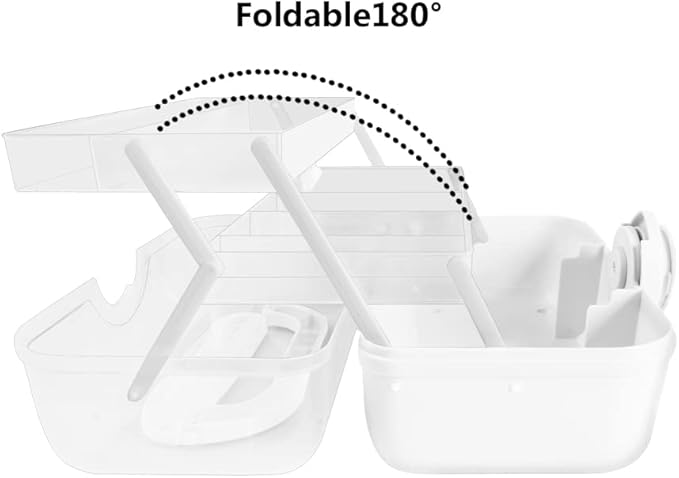 3-Tier Medicine Storage Box with Removable Pill Case & Handle, Portable Medical Containers Chest, Empty First Aid Box for Medicine, Family Emergency Kit, Small Staff- Home Office Travel use ( White )
