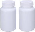 2 Pcs 200ml White Plastic Pill Bottles Empty Medicine Storage Containers Portable Vitamin Tablet Case Refillable Solid Powder Dispenser Holder with Screw Cap
