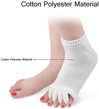 AIBEARTY 3 Pairs Yoga Sport Gym Five Toe Separator Socks Foot Massage Toeless Socks