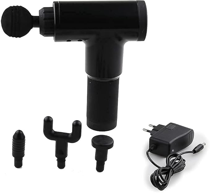 Deep Tissue Massage Gun with 4 Interchangeable Heads, Portable Percussion Muscle Massager for Athletes Pain Relief
