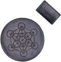 Shungite Plates for Cell Phones, Tablets, Laptops | Shungite Stone Stickers for Electronics with Sacred Geometry – Set of 2, Large Plate with Metatron’s Cube