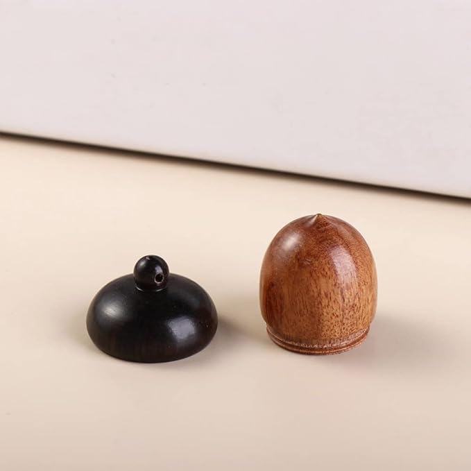 Leadigol 5PCS Solid Wood Medicine Pill Box, Mini Sandalwood Pill Case Tablets, Wood Medicine Pill Box, Tablets Storage Sealed Can, Sandalwood Rescue Wooden Pill Case Box
