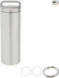 Titanium Pill Container Keychain, Waterproof EDC Pill Holder for Vitamins & Medication, Ultra-Lightweight Metal Pill Case Organizer for Men & Women, Portable Travel Pill Box (L)