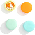 Small Pill Organizer for Purse & Pocket, Cute Macaron Shaped Pill Case, Lightweight Daily Vitamin Holder, Fun Airtight Moistureproof Medicine Container (BGOY)