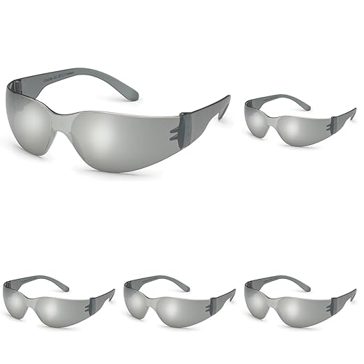 Gateway Safety 468M UL-Certified StarLite Safety Glasses, Silver Mirror Lens, Gray Temple (Pack of 50)