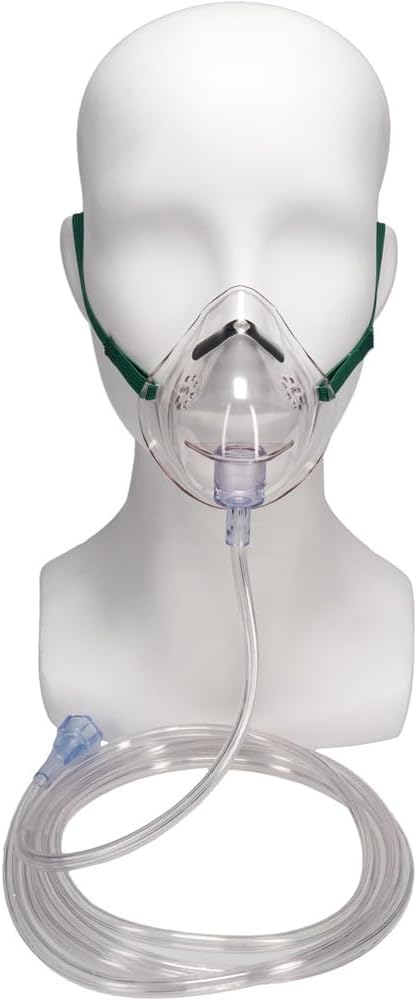 3 x Oxygen Masks Medium Concentration Adult with 7' Tube Tubing