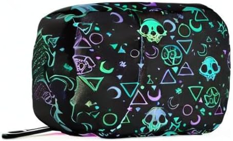 Magic Symbols Skulls Pill Box 7 Day Pill Case Travel Pill Organizer Bag Container for Medicine with Zipper Portable Weekly Case Compact Size for Medicine, Vitamin, Supplement