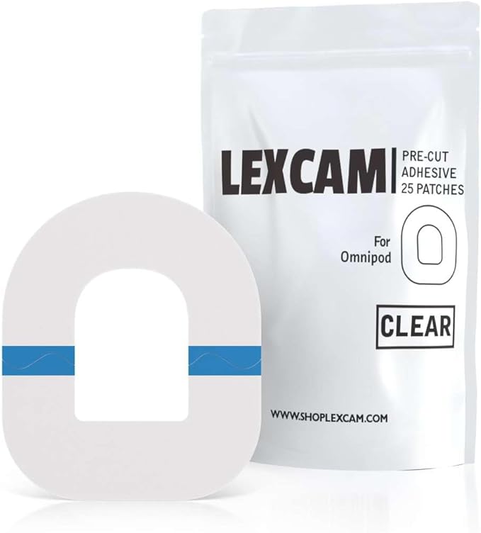 Lexcam Adhesive Patches Compatible with Omnipod 5 – Pack of 20 – Waterproof, Clear Overpatches for Tubeless Insulin Pump, Stays Secure for 3+ Days, Pod is NOT Included.