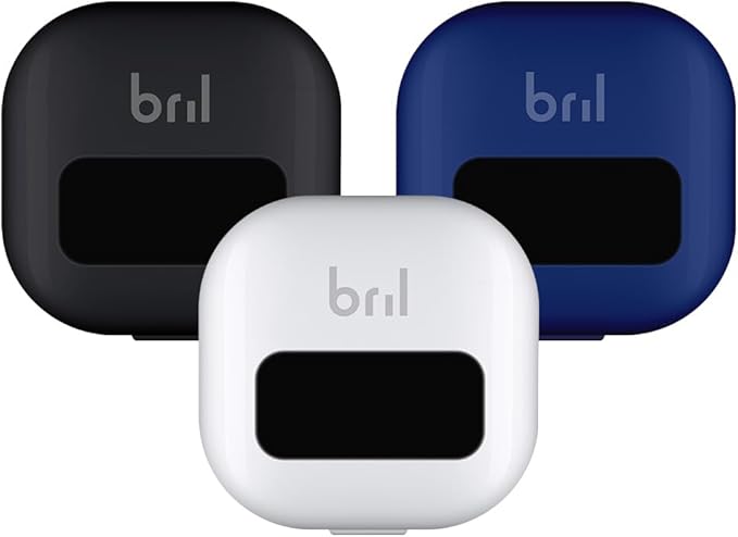 Bril UV-C Toothbrush Sanitizer – Portable Cleaner & Travel Toothbrush Holder – 3-Minute Sanitizing Cycle with Rechargeable Battery, Magnetic Holder & Mounting System - Durable, Universal Fit – 3 Packs