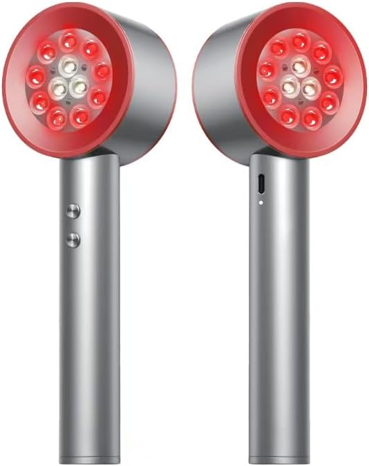 Dual-Sided Red Light Therapy Wand - Professional 4-Wavelength 630nm 660nm 808nm 850nm - High Irradiance Near Infrared Device for Deep Muscle Support, Joint Comfort, Skin Health