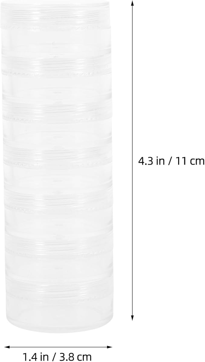 2-Pack 7 Day Pill Organizer Large Travel Medicine Storage Box with 3 Compartments Weekly Stackable Vitamin Case