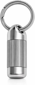 Keychain Pill Holder, Titanium Keychain Pill Case, Durable Small Pill Case Keychain, Waterproof Keychain Pill Holder Organizer Pocket Mini Pill Bottle Key Ring - Tiny