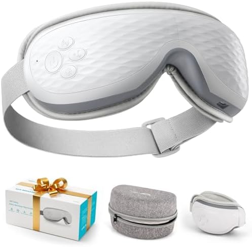 ALLJOY Eye Massager with Heat, Mothers Day Gifts for Women Men, Bluetooth Music Sleep Mask for Migraine Relief,Eye Strain, Dark Circles & Dry Eyes