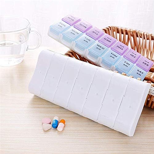 E-Crazy Pill Organizer, Pill Box Twice-a-Day, Weekly Pill Planner with Detachable Compartments, can be Detached as Daily Pill Box, AM PM Pill Organizer
