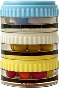 Stackable Magnetic Pill Case, Small Pill Box with Screw Cap, Moistureproof Pill Dispenser, Compact Medication & Vitamin Organizer