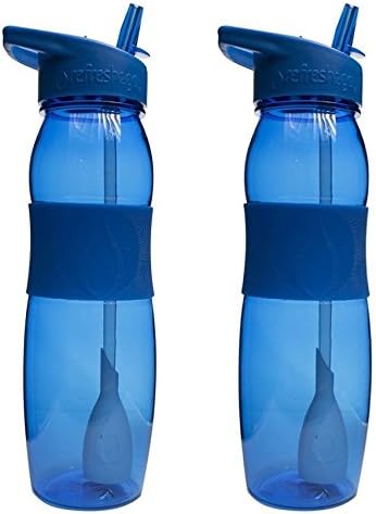 1010-BL-2PK Curve 2-in-1 Filtered Water Bottle with Grip (2 Pack), 26 oz, Blue
