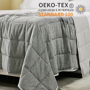 Weighted Blanket Queen Size 10 Pounds, Cooling Blanket for Adult Hot Sleepers, Soft Bed Blanket Universal to All Seasons, 60''x80'' 10 LBS, Grey
