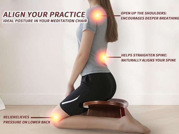 Meditation Bench - Ergonomic Kneeling Stool for Yoga & Prayer, Portable Floor Seating for Home, Office, Travel | Zen & Mindfulness