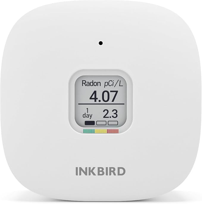INKBIRD Radon Detector for Home, Ink-RD3 Portable Radon Tester for Home with Long & Short Term Monitoring, E-Ink Display & 2-Year Battery, Alpha Spectrometer Sensor, PCi/L & Bq/m³ Units Switchable