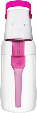 Dafi Filtered Water Bottle with Straw 17 oz - Sports Water Bottle Reusable with Carbon Filter for Gym, Travel, Daily Use - Leakproof, BPA-Free with Hypoallergenic Mouthpiece & Carrying Handle - Pink
