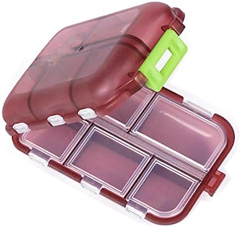 10 Compartment Pill Organizer Case, Travel Daily Medicine Pill Box Reminder, Small Size Weekly Viatamin Dispenser Container for Medication, Supplement, Cod Liver Oil, Capsules, Calcium Tablet
