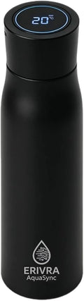 AquaSync Smart Self-Cleaning Water Bottle 17oz Vacuum Insulated Stainless Steel with UV-C Light Technology LED Temperature Display & USB-C Rechargeable Battery