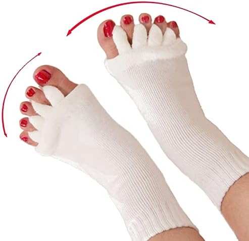 AIBEARTY 3 Pairs Yoga Sport Gym Five Toe Separator Socks Foot Massage Toeless Socks
