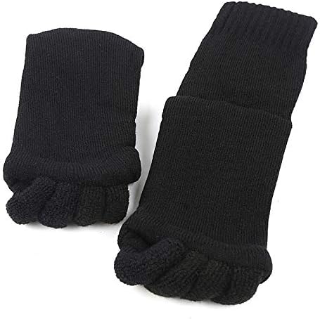 AIBEARTY 3 Pairs Yoga Sport Gym Five Toe Separator Socks Foot Massage Toeless Socks