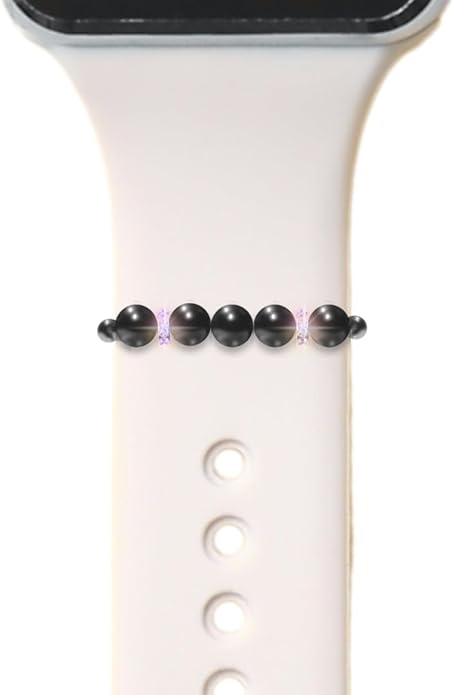 Shungite Smart Watch Band Bling Decor Charm | Compatible with Apple iWatch Galaxy Oculus | 38mm 40mm 41mm 42mm 44mm 45mm 49mm | Smartwatch Protection