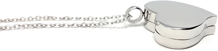 Amour Heart Pill Necklace - Polished Heart Locket with Strong Magnetic Closure - Medication Necklace - Keep Your Medication Securely with You at All Times - 26 Inch Chain