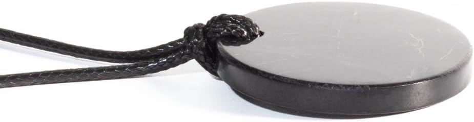 Shungite Pendant Necklace - Harmonizing Shield Defense - Wearable Shungite Crystal for Stress Down and Vitality Up - Shungites Stones from Russian Mine