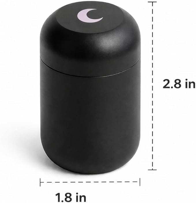 Brando Moon Black Airtight Jar Storage Case Container Smell Proof - Multi-Use Portable Metal Spice Jar - Easy to Carry and Best Way to Preserve Coffee - 1.8 x 2.8”