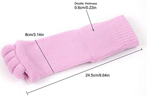 AIBEARTY 3 Pairs Yoga Sport Gym Five Toe Separator Socks Foot Massage Toeless Socks