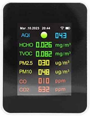 Indoor Air Quality Monitor with Color LCD Display Real Time Detector for PM2.5 CO2 HCHO Temperature and Humidity