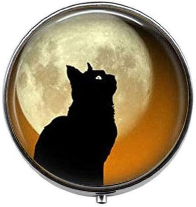 Liwen Black Cat Moon 3-Compartment Pill Box/Case