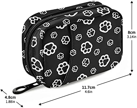 Pill Case Dog Paw Print Animal Foot Portable Medicine Organizer Box Bag Compartment Vitamin Supplement Holder Dispenser for Travel, 8 Compartments