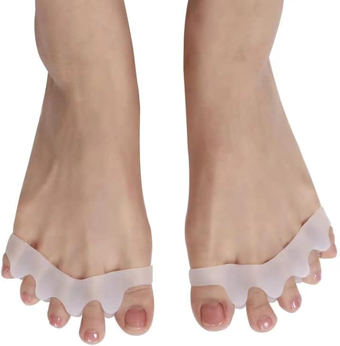 Toe Separators for Functional Fitness Athletes - Toe Straighteners for Foot Pain Relief and Plantar Fasciitis - Fix Feet - Fix Toes - Fix Bunions - Toe Spacers for Crossfit Black-A