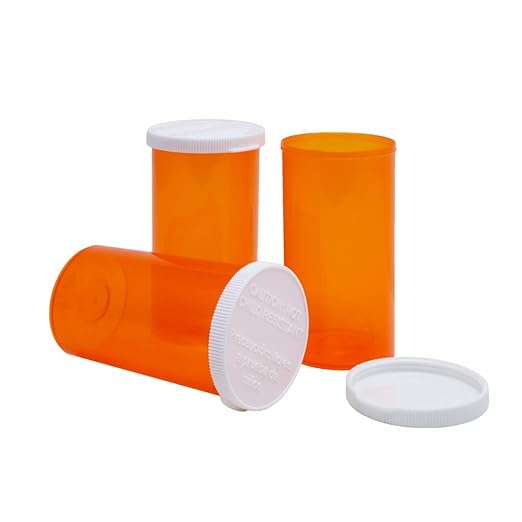 Ezy Dose Pill, Medicine, Vitamin Container & Vial, 40 Dram Storage, Snap Cap (Case of 105)