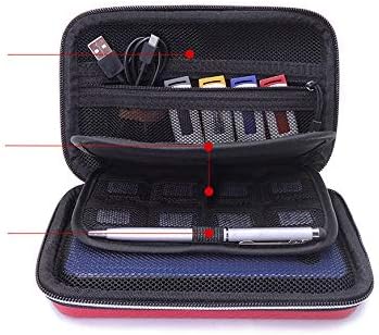 Diabetic Organizer Carrying Case with Handble Strap for Blood Sugar Test Strips, Medication, Glucose Meter, Pills, Pens, USB Cables, Insulin Syringes, Needles, Lancets, Hard Shell Travel Kits (Red)