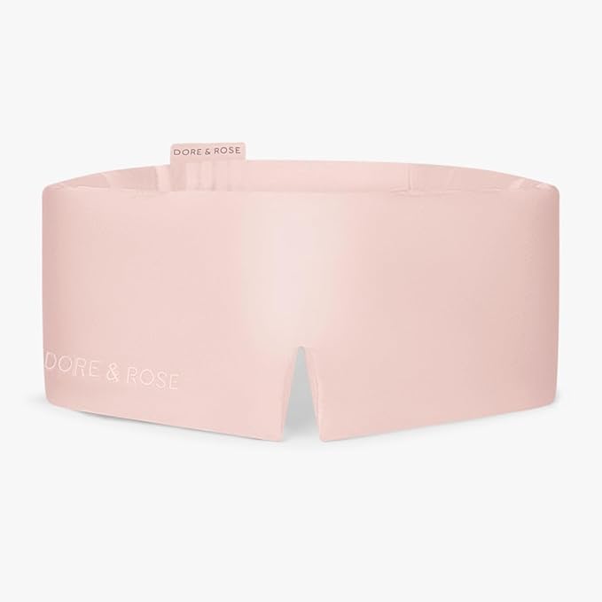 Dore & Rose Deep Sleep Mask Light Blocking, 23 Momme Mulberry Silk Eye Mask, Ultra Soft, Adjustable - Travel Sleeping Mask for Men & Women (Pink)