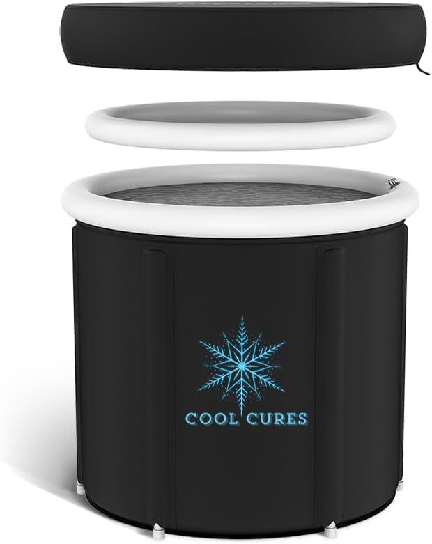 Portable XL Ice Bath Tub - 105 Gal Ice Plunge Tub for Athletes, Recovery & Hot/Cold Therapy - Easy Setup Cold Plunge with Lid & 5-Layer Insulation - Fast Drainage Inflatable Ice Bath